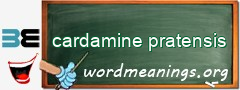 WordMeaning blackboard for cardamine pratensis